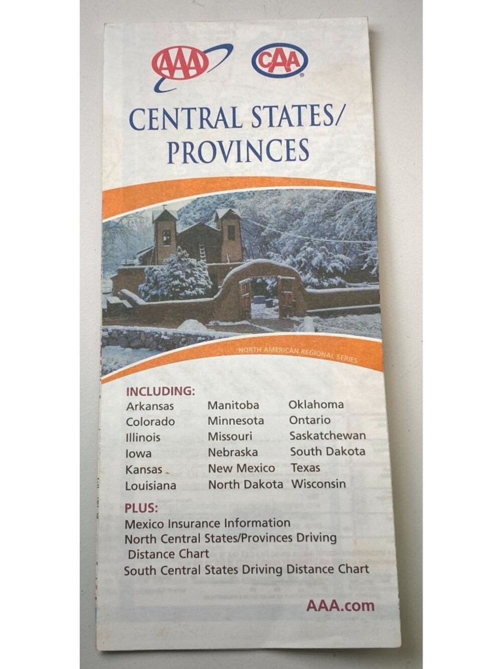 AAA Central States / Provinces Road Map USA Canada North America Travel